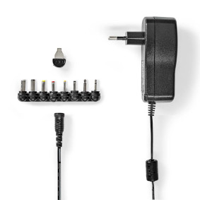 ACPA109 Universele ac-stroomadapter | 18 w | 3 - 12 v dc | 1.10 m | 1.5 a | 8 plug(s) | zwart