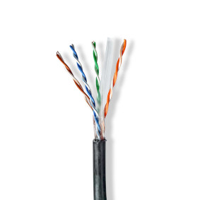 CCBG8590BK305S Netwerk kabel rol | cat6 | solid | u/utp | cca | 305.0 m | buitenshuis | rond | pe | zwart | gift bo