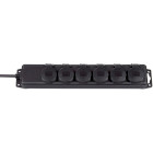 BN-1159970 Stekkerdoos 6-voudig 2.00 m zwart - geaard type f