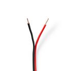 CABR0750BK1000 Speaker-kabel | 2x 0.75 mm² | koper | 100.0 m | rond | pvc | rood / zwart | rol