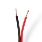 CABR2500BK1000 Speaker-kabel | 2x 2.50 mm² | koper | 100.0 m | rond | pvc | rood / zwart | rol