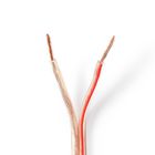 CABR2500TR150 Speaker-kabel | 2 x 2.50 mm² | koper | 15.0 m | rond | pvc | transparant | rol