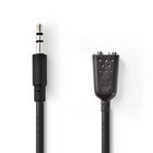 CAGB22100BK02 Stereo-audiokabel | 3,5 mm male | 2x 3,5 mm female | vernikkeld | 0.20 m | rond | doos