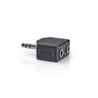 CAGB22945BK Stereo-audioadapter | 3,5 mm male | 2x 3,5 mm female | vernikkeld | recht | abs | zwart | 1 stuks | 