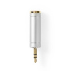 CAGC22935ME Stereo-audioadapter | 3,5 mm male | 6,35 mm female | verguld | recht | metaal | zilver | 1 stuks | d