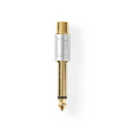 CAGC23935ME Mono-audioadapter | 6,35 mm male | rca female | verguld | recht | metaal | zilver | 1 stuks | doos