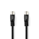 CAGL20000BK10 Din-audiokabel | din 5-pins male | din 5-pins male | vernikkeld | 1.00 m | rond | pvc | zwart | labe