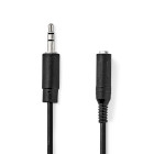 CAGP22550BK02 Stereo-audiokabel | 3,5 mm male | 6,35 mm female | vernikkeld | 0.20 m | rond | zwart | envelop