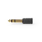 CAGP23930BKG Stereo-audioadapter | 6,35 mm male | 3,5 mm female | verguld | recht | abs | zwart | 10 stuks | enve