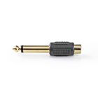 CAGP23935BKG Mono-audioadapter | 6,35 mm male | rca female | verguld | recht | abs | zwart | 10 stuks | polybag