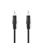 CAGT22000BK05 Stereo-audiokabel | 3,5 mm male | 3,5 mm male | vernikkeld | 0.50 m | rond | zwart | label