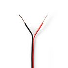 CAGW0350BK1000 Speaker-kabel | 2x 0.35 mm² | cca | 100.0 m | rond | pvc | rood / zwart | folieverpakking