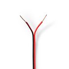 CAGW0500BK1000 Speaker-kabel | 2x 0.50 mm² | cca | 100.0 m | rond | pvc | rood / zwart | folieverpakking