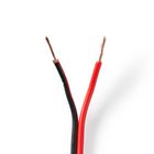CAGW0750BK1000 Speaker-kabel | 2x 0.75 mm² | cca | 100.0 m | rond | pvc | rood / zwart | folieverpakking