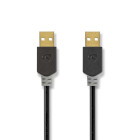 CCBW60000AT20 Usb-kabel | usb 2.0 | usb-a male | usb-a male | 480 mbps | verguld | 2.00 m | rond | pvc | antraciet