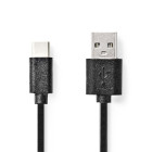 CCGB60600BK10 Usb-kabel | usb 2.0 | usb-a male | usb-c™ male | 60 w | 480 mbps | vernikkeld | 1.00 m | rond 