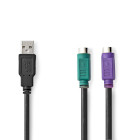 CCGB60830BK03 2-in-1-kabel | usb 2.0 | usb-a male | 2x ps/2 female | 480 mbps | 0.30 m | vernikkeld | rond | pvc |