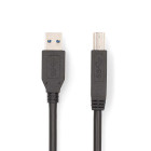 CCGB61100BK20 Usb-kabel | usb 3.2 gen 1 | usb-a male | usb-b male | 5 gbps | vernikkeld | 2.00 m | rond | pvc | zw