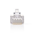 CCGB89302ME Rj45-connector | male | solid stp cat5 | recht | verguld | 10 stuks | pvc | transparant | doos