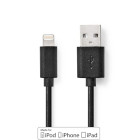 CCGL39300BK10 Lightning kabel | usb 2.0 | apple lightning 8-pins | usb-a male | 480 mbps | vernikkeld | 1.00 m | r