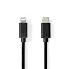 CCGL39650BK10 Lightning kabel | usb 2.0 | apple lightning 8-pins | usb-c™ male | 480 mbps | vernikkeld | 1.0