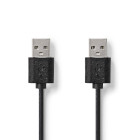 CCGL60001BK20 Usb-kabel | usb 2.0 | usb-a male | usb-a male | 480 mbps | vernikkeld | 2.00 m | rond | pvc | zwart 