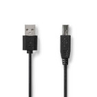 CCGL60101BK20 Usb-kabel | usb 2.0 | usb-a male | usb-b male | 480 mbps | vernikkeld | 2.00 m | rond | pvc | zwart 