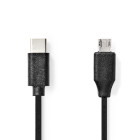 CCGL60750BK10 Usb-kabel | usb 2.0 | usb-c™ male | usb micro-b male | 60 w | 480 mbps | vernikkeld | 1.00 m |