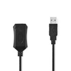 CCGL60EXTBK100 Actieve usb-kabel | usb 2.0 | usb-a male | usb-a female | 480 mbps | 10.0 m | rond | vernikkeld | pv
