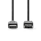 CCGL61010BK20 Usb-kabel | usb 3.2 gen 1 | usb-a male | usb-a female | 5 gbps | vernikkeld | 2.00 m | rond | pvc | 