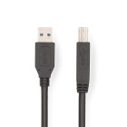 CCGL61100BK20 Usb-kabel | usb 3.2 gen 1 | usb-a male | usb-b male | 5 gbps | vernikkeld | 2.00 m | rond | pvc | zw