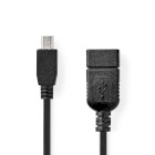 CCGP60315BK02 Usb micro-b adapter | usb 2.0 | mini 5-pin male | usb-a female | 480 mbps | otg | 0.20 m | plat | ve