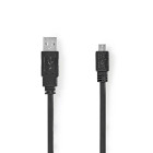 CCGP60410BK10 Usb-kabel | usb 2.0 | usb-a male | usb micro-b male | 480 mbps | vernikkeld | 1.00 m | plat | pvc | 