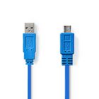 CCGP60410BU10 Usb-kabel | usb 2.0 | usb-a male | usb micro-b male | 480 mbps | vernikkeld | 1.00 m | plat | pvc | 