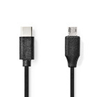 CCGP60750BK10 Usb-kabel | usb 2.0 | usb-c™ male | usb micro-b male | 60 w | 480 mbps | vernikkeld | 1.00 m |