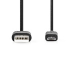 CCGT60500BK05 Usb-kabel | usb 2.0 | usb-a male | usb micro-b male | 9 w | 480 mbps | vernikkeld | 0.50 m | rond | 