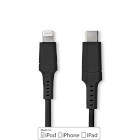 CCGW39650BK10 Lightning kabel | usb 2.0 | apple lightning 8-pins | usb-c™ male | 480 mbps | vernikkeld | 1.0