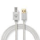 CCTB60100AL20 Usb-kabel | usb 2.0 | usb-a male | usb-b male | 10 w | 480 mbps | verguld | 2.00 m | rond | gevlocht