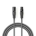 COTH15010GY05 Gebalanceerde audiokabel | xlr 3-pins male | xlr 3-pins female | vernikkeld | 0.50 m | rond | pvc | 