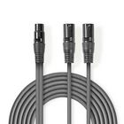 COTH15020GY15 Gebalanceerde audiokabel | 2x xlr 3-pins male | xlr 3-pins female | vernikkeld | 1.50 m | rond | pvc