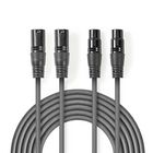 COTH15030GY50 Gebalanceerde audiokabel | 2x xlr 3-pins male | 2x xlr 3-pins female | vernikkeld | 5.00 m | rond | 