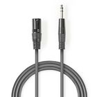 COTH15100GY30 Gebalanceerde audiokabel | xlr 3-pins male | 6,35 mm male | vernikkeld | 3.00 m | rond | pvc | donke