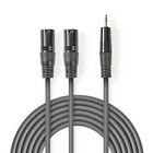 COTH15310GY15 Gebalanceerde audiokabel | 2x xlr 3-pins male | 3,5 mm male | vernikkeld | 1.50 m | rond | pvc | don