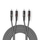 COTH24200GY30 Stereo-audiokabel | 2x rca male | 2x rca male | vernikkeld | 3.00 m | rond | donkergrijs | kartonnen