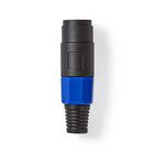 COTP16901BK Speaker-connector | recht | male | vernikkeld | soldeer | diameter kabelinvoer: 8.0 mm | abs | zwart