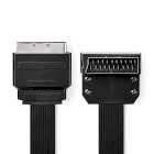 CVGP31045BK20 Scart-kabel | scart male | scart male | vernikkeld | 480p | 2.00 m | plat | pvc | zwart | envelop