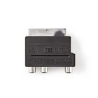 CVGP31902BK Scart-adapter | scart male | s-video female / 3x rca female | vernikkeld | schakelbaar | abs | zwart