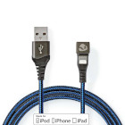 GCTB39300AL10 Usb-kabel | usb 2.0 | apple lightning 8-pins | usb-a male | 12 w | 480 mbps | vernikkeld | 1.00 m | 