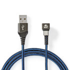GCTB60600BK10 Usb-kabel | usb 2.0 | usb-a male | usb-c™ male | 480 mbps | verguld | 1.00 m | rond | gevlocht