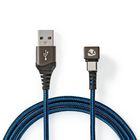 GCTB60600BK20 Usb-kabel | usb 2.0 | usb-a male | usb-c™ male | 480 mbps | verguld | 2.00 m | rond | gevlocht